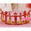 Goden Blatt Hochzeit rot Kristall Braut Tiara